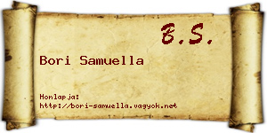 Bori Samuella névjegykártya